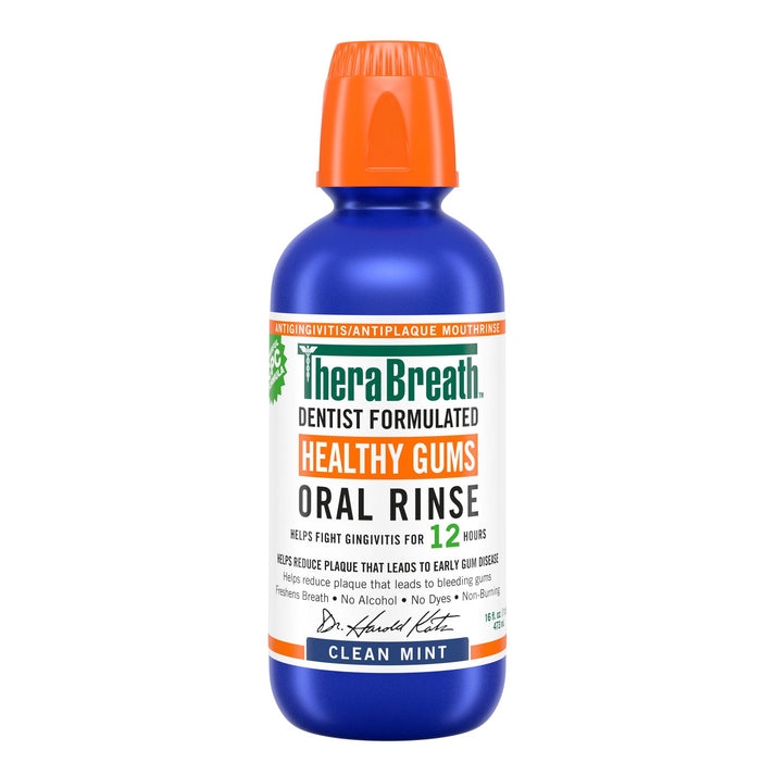 Medium_JPG-Therabreath_Healthy_G Ополіскувач для ротової порожнини TheraBreath Healthy Gums з додаванням CPC - Clean Mint, 473 мл - Зображення 1