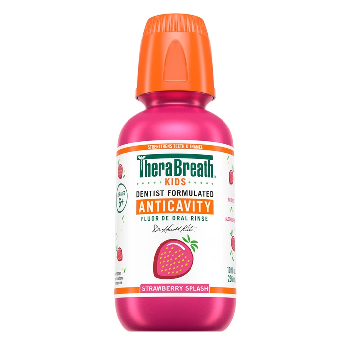 Medium_PNG-TheraBreathKidsStrawb Дитячий ополіскувач ротової порожнини проти карієсу TheraBreath - Strawberry Splash - Зображення 1