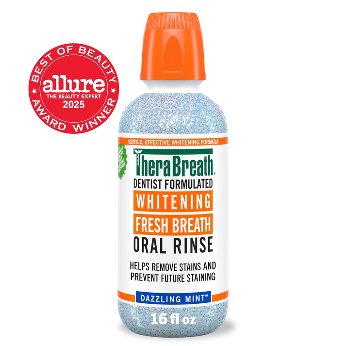 THB-0583_Allure_Whitening_Hero-O Ополіскувач для порожнини рота TheraBreath «Відбілюючий свіжий подих» – Dazzling Mint, 473 мл - Зображення 1